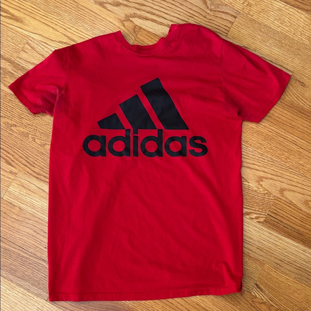 adidas Red and Black Short Sleeve Tee
